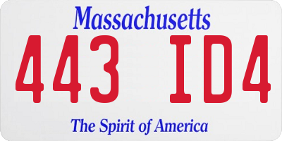 MA license plate 443ID4
