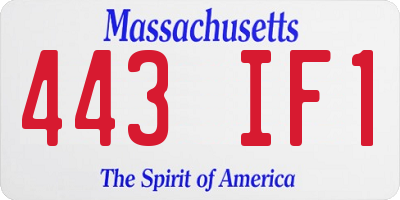 MA license plate 443IF1