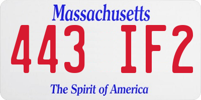 MA license plate 443IF2