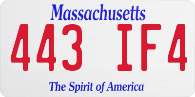 MA license plate 443IF4