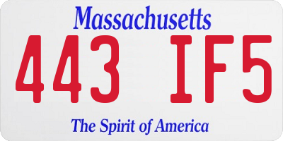 MA license plate 443IF5
