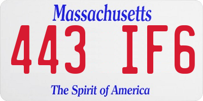 MA license plate 443IF6