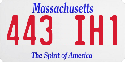 MA license plate 443IH1