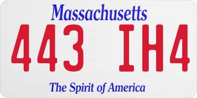 MA license plate 443IH4