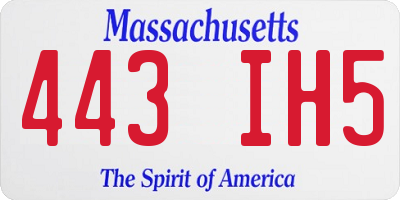 MA license plate 443IH5
