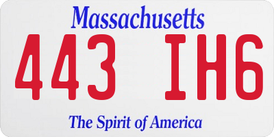 MA license plate 443IH6