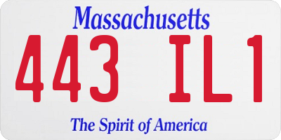 MA license plate 443IL1