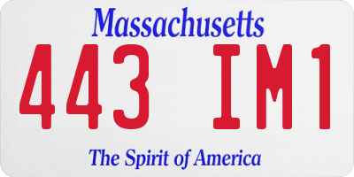 MA license plate 443IM1