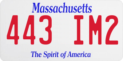 MA license plate 443IM2