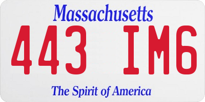 MA license plate 443IM6