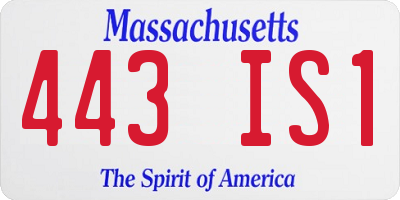 MA license plate 443IS1