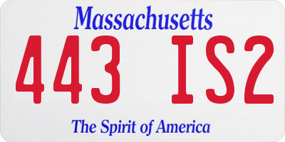 MA license plate 443IS2