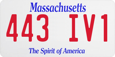 MA license plate 443IV1