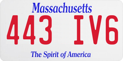 MA license plate 443IV6