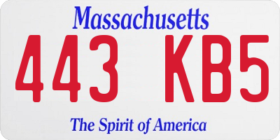 MA license plate 443KB5