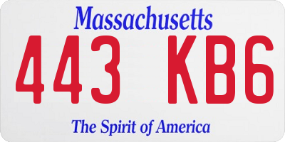 MA license plate 443KB6