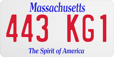 MA license plate 443KG1