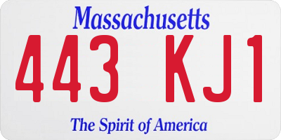 MA license plate 443KJ1