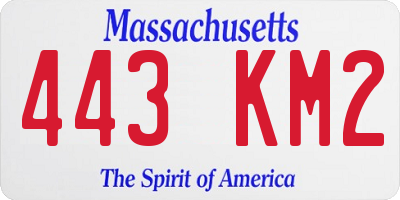 MA license plate 443KM2