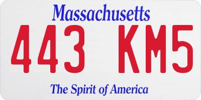 MA license plate 443KM5