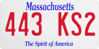 MA license plate 443KS2