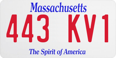 MA license plate 443KV1