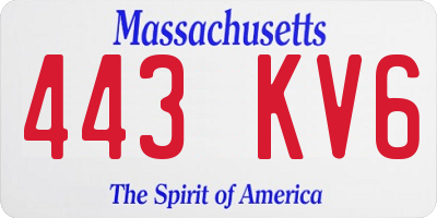 MA license plate 443KV6