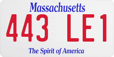MA license plate 443LE1