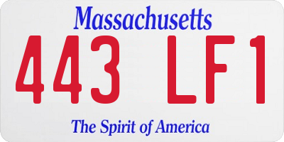MA license plate 443LF1