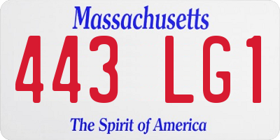 MA license plate 443LG1