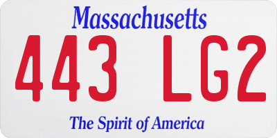 MA license plate 443LG2