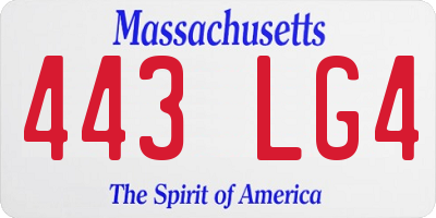 MA license plate 443LG4