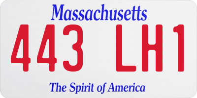 MA license plate 443LH1