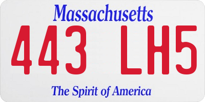 MA license plate 443LH5