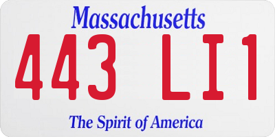 MA license plate 443LI1