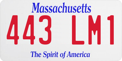 MA license plate 443LM1