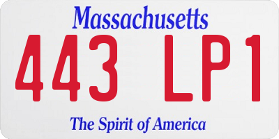 MA license plate 443LP1