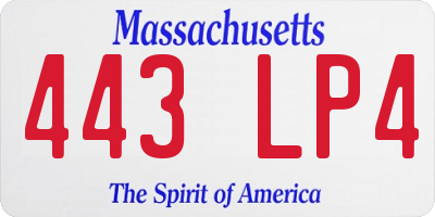 MA license plate 443LP4