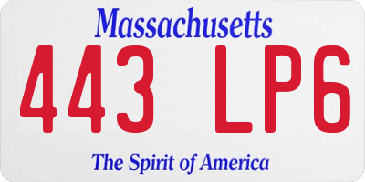 MA license plate 443LP6