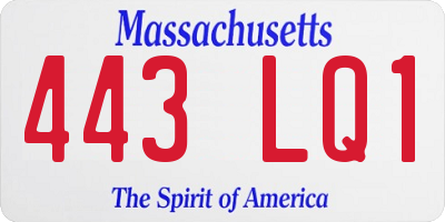 MA license plate 443LQ1