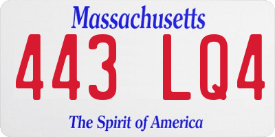 MA license plate 443LQ4