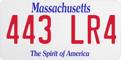 MA license plate 443LR4