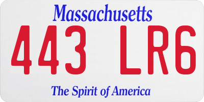 MA license plate 443LR6
