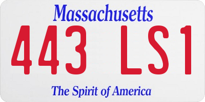 MA license plate 443LS1