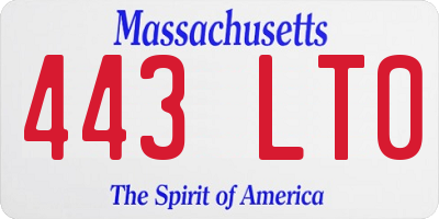 MA license plate 443LT0
