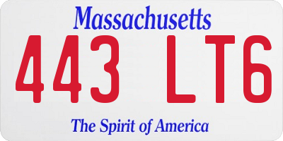 MA license plate 443LT6