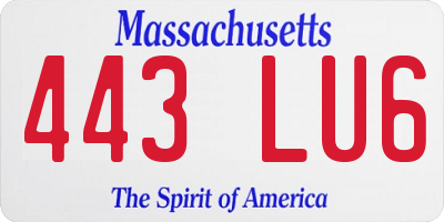MA license plate 443LU6