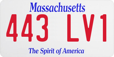MA license plate 443LV1