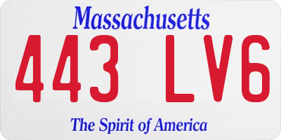 MA license plate 443LV6