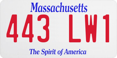 MA license plate 443LW1
